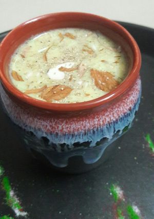 A picture of Saunf flavoured thandai.