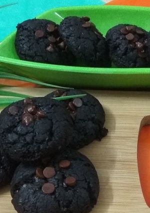 A picture of Eggless Soft And Chewy Choco Brownie Cookies(Brookies)Without Oven.