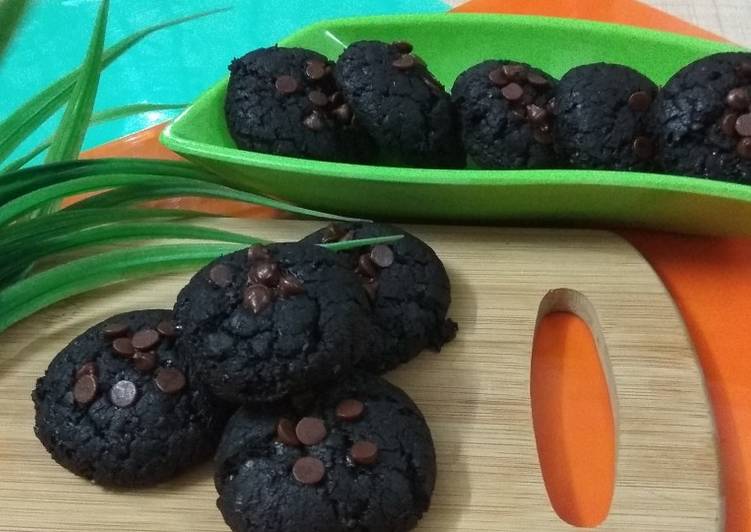 Eggless Soft And Chewy Choco Brownie Cookies(Brookies)Without Oven