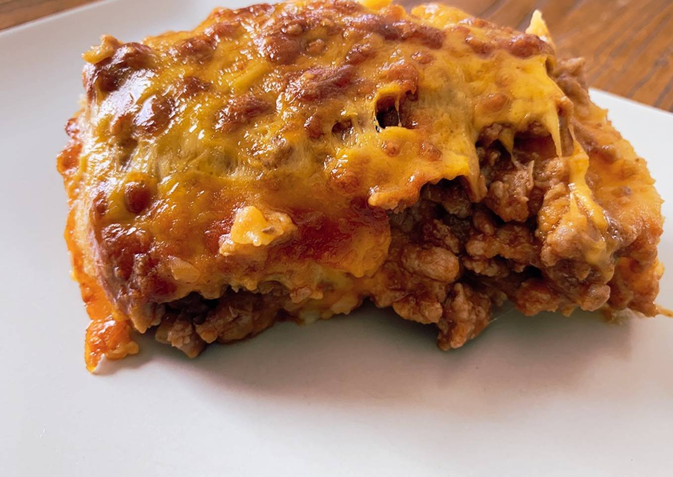 Carne molida gratinada con puré de papas