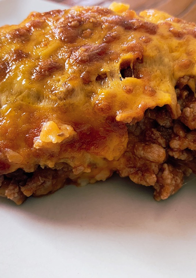Una foto de Carne molida gratinada con puré de papas
