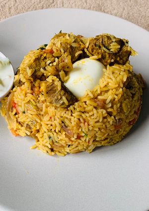 A picture of Mutton biryani.