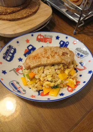 豬排炒飯 的食譜成品照片