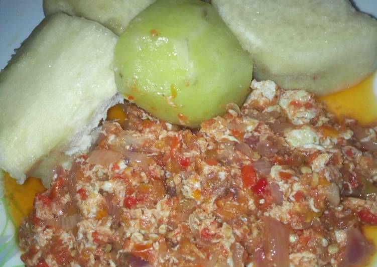 Recipe of Speedy Yam and egg sauce