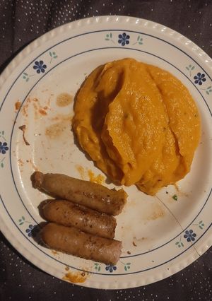 Une photo de Velouté de Patate Douce (avec Saucisses)