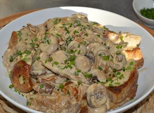 Une photo de Filet mignon de porc sauce crème et champignons