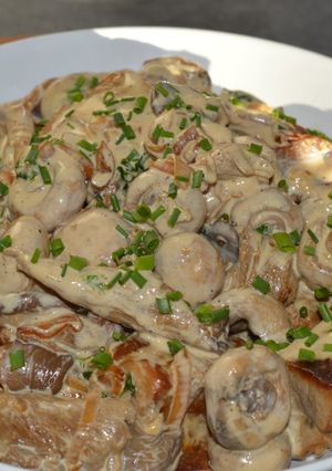 Une photo de Filet mignon de porc sauce crème et champignons