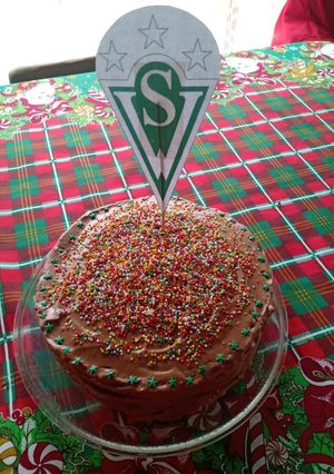 Una foto de Torta de panqueques con plátano