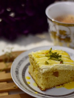 صورة لوصفة كيكة الحليب بالزعفران 🍰