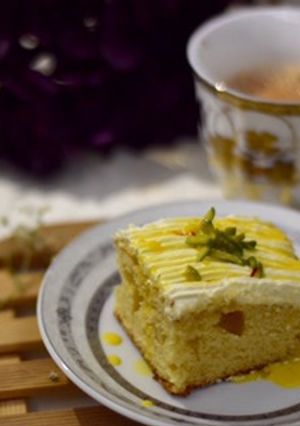 صورة لوصفة كيكة الحليب بالزعفران 🍰