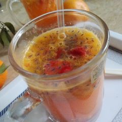 A picture of Orange and Strawberry Chia Mocktail #Foodies&Friends.
