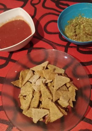Una foto de Nachos al horno, con harina integral