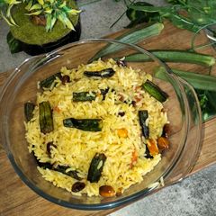 A picture of Bhindi Rice.