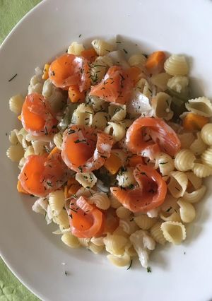 Une photo de Pâtes au saumon fumé