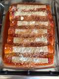 Caneloni de fiambre e queijo