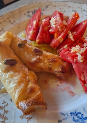 Une photo de Banitsa, feuilles de bricks à la feta