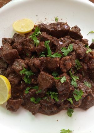 A picture of Mutton Fry Dil Gurda Kaleji.