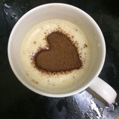 A picture of Homemade cappucino coffee with 3 ingredients.