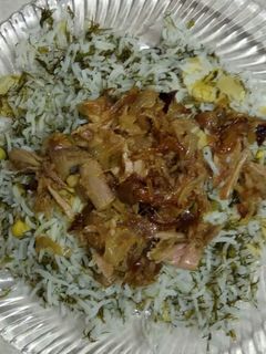 عکسی از دستور باقالی پلو با تن ماهی