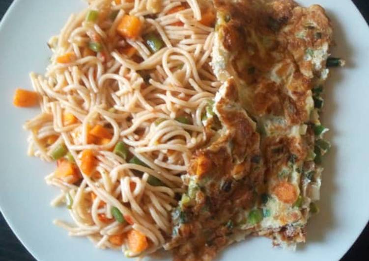Recipe of Quick Spagetti with omelette