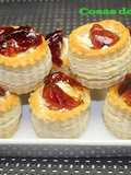 Volovanes de queso fresco con mermelada y miel