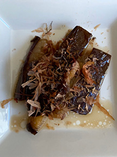 A picture of Fried Eggplant with Ginger Soy Sauce.