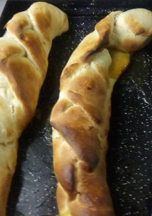 Una foto de Pan trenzado relleno de dulce de batata