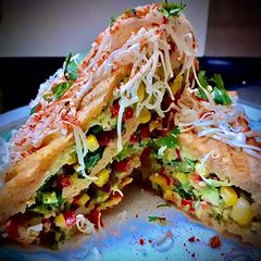A picture of Three Layered Bombay Cheese Sandwich.