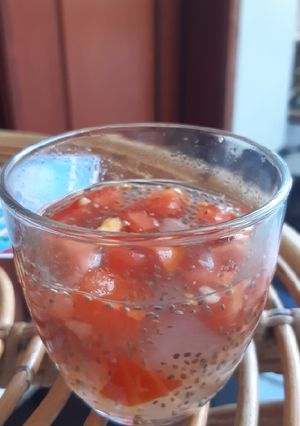 Foto resep Es tomat chia seed