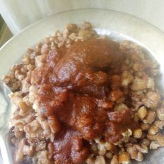 A picture of Homemade beans and stew.