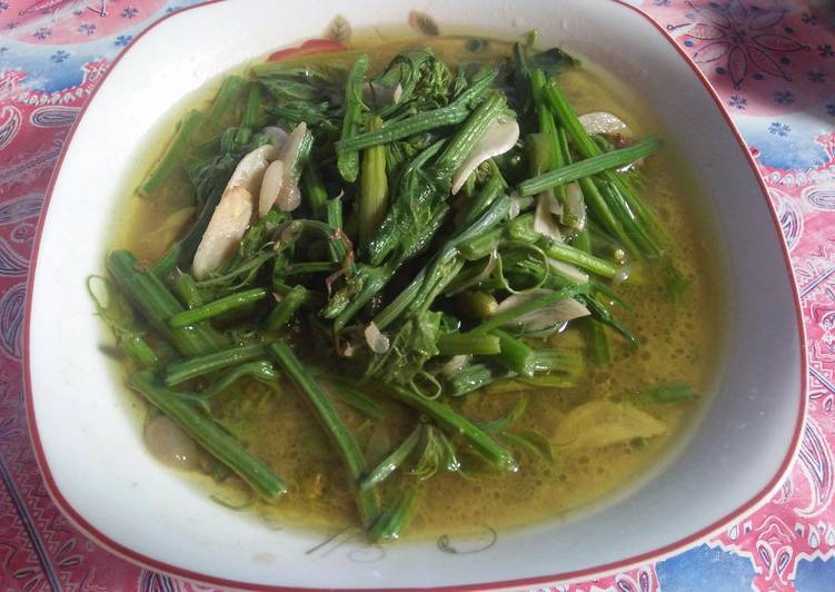 Cara mudah meracik Tumis daun jipang (daun labu siam), Enak Banget
