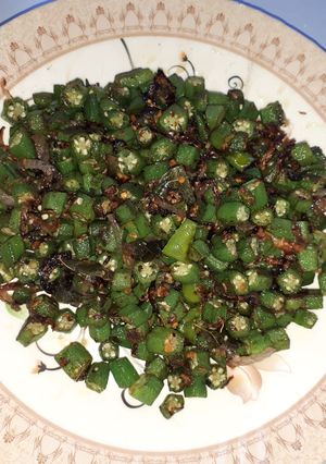 A picture of Spicy bhindi.