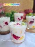 Salad Buah Creamy Dengan Puding Buah Naga