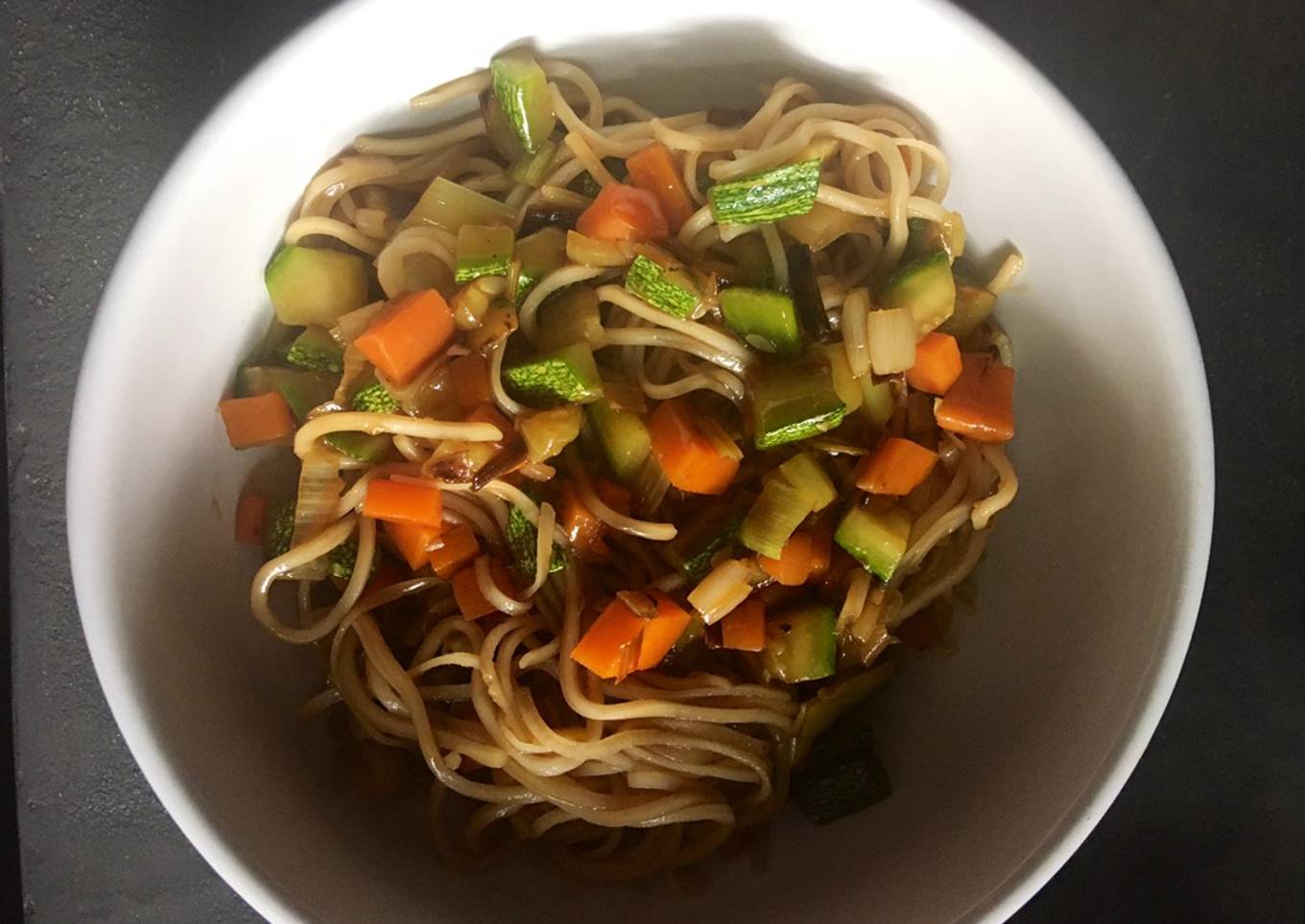 Fideos con verduras