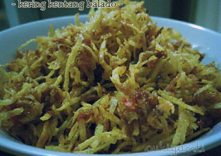 Resep Kering kentang pedas manis Anti Gagal