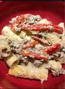 Quick Rigatoni Alfredo Stroganoff