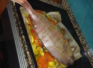 Foto principal de Pargo rojo al horno con verduras