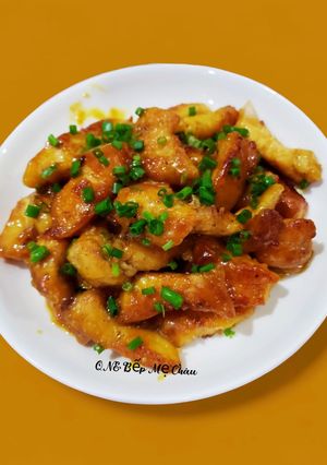 Hình của món Ức gà sốt cam.