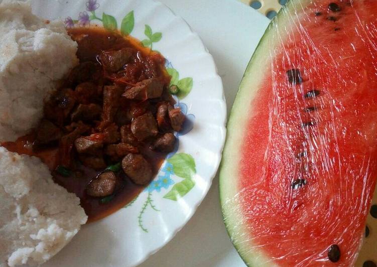 Easiest Way to Prepare Super Quick Homemade Ugali n liver stew
