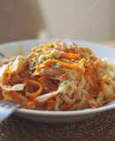 Noodles con pollo y zanahoria