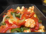 Verduras con langostinos