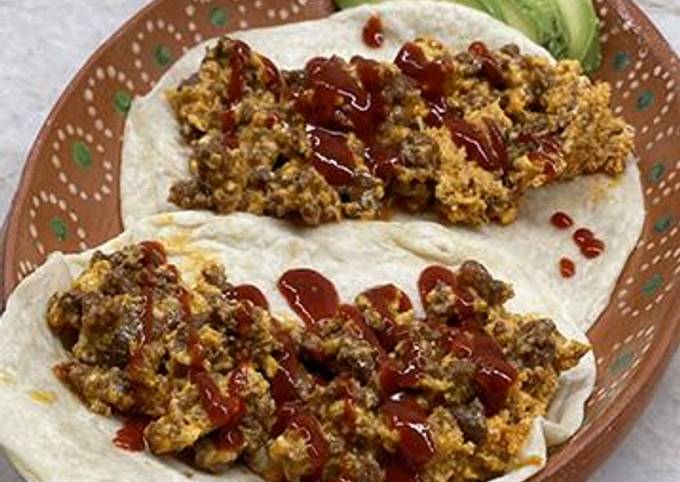 Recipe of Award-winning Wagyu Beef Chorizo and Egg Breakfast Tacos