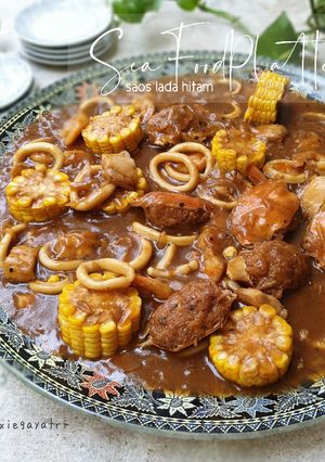 Foto resep Sea Food Platter Saos Lada Hitam
