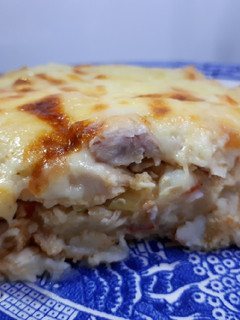 Una foto de Tarta de pollo sin harina