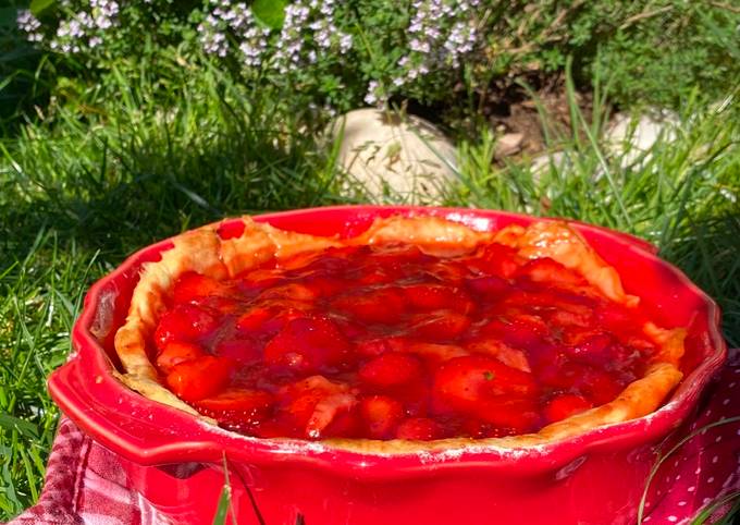 Tarte aux fraises rôties /thym