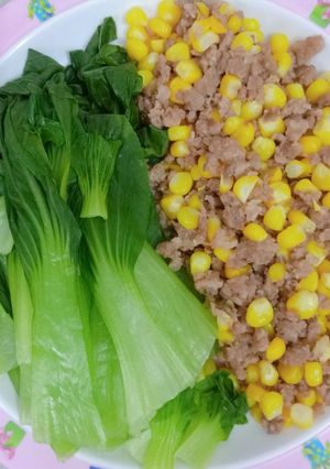 Hình của món Thịt băm xào bắp.