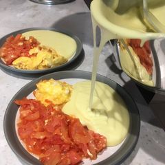 Mashed potatoes (sided with tomato eggs) 🥔 A picture of Mashed potatoes (sided with tomato eggs) 🥔.