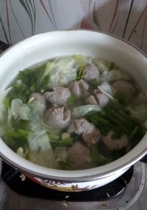 Foto resep Sup bakso & sayuran