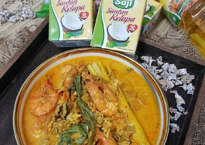 Gulai Lemak Kulat Sisir dan Udang