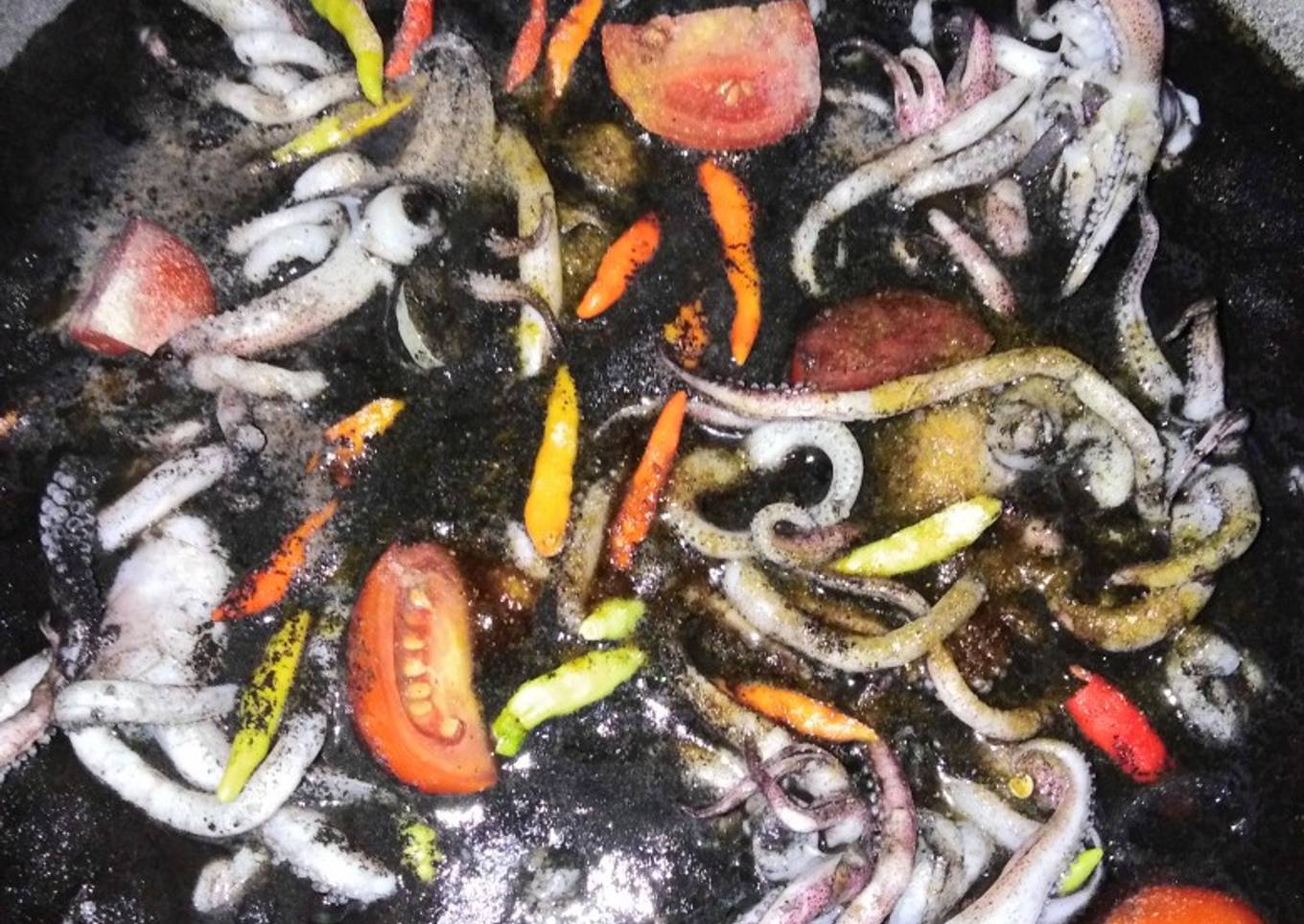 Kepala cumi hitam panggang (Cepat dan mudah dimasak)